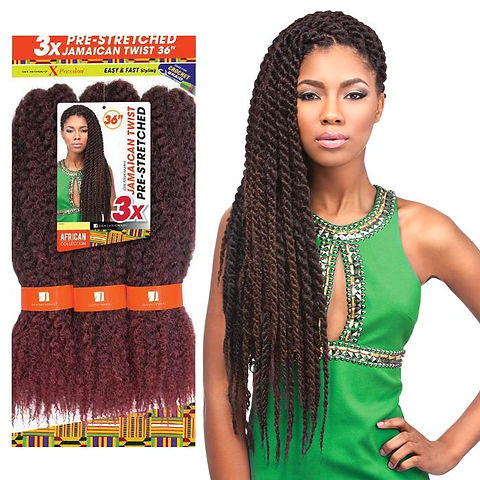 COLLECTION AFRICAINE SENSATIONNEL -3X TWIST JAMAÏCAIN PRÉ-ÉTIRÉ 36"