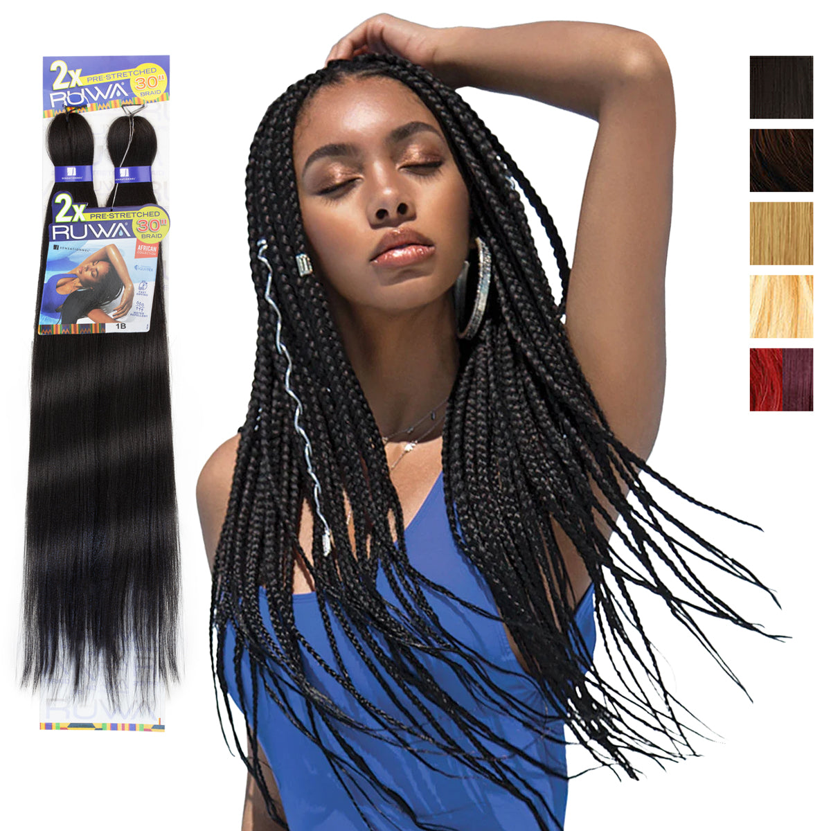 2X Ruwa Pre-Stretched Braiding Hair 30"