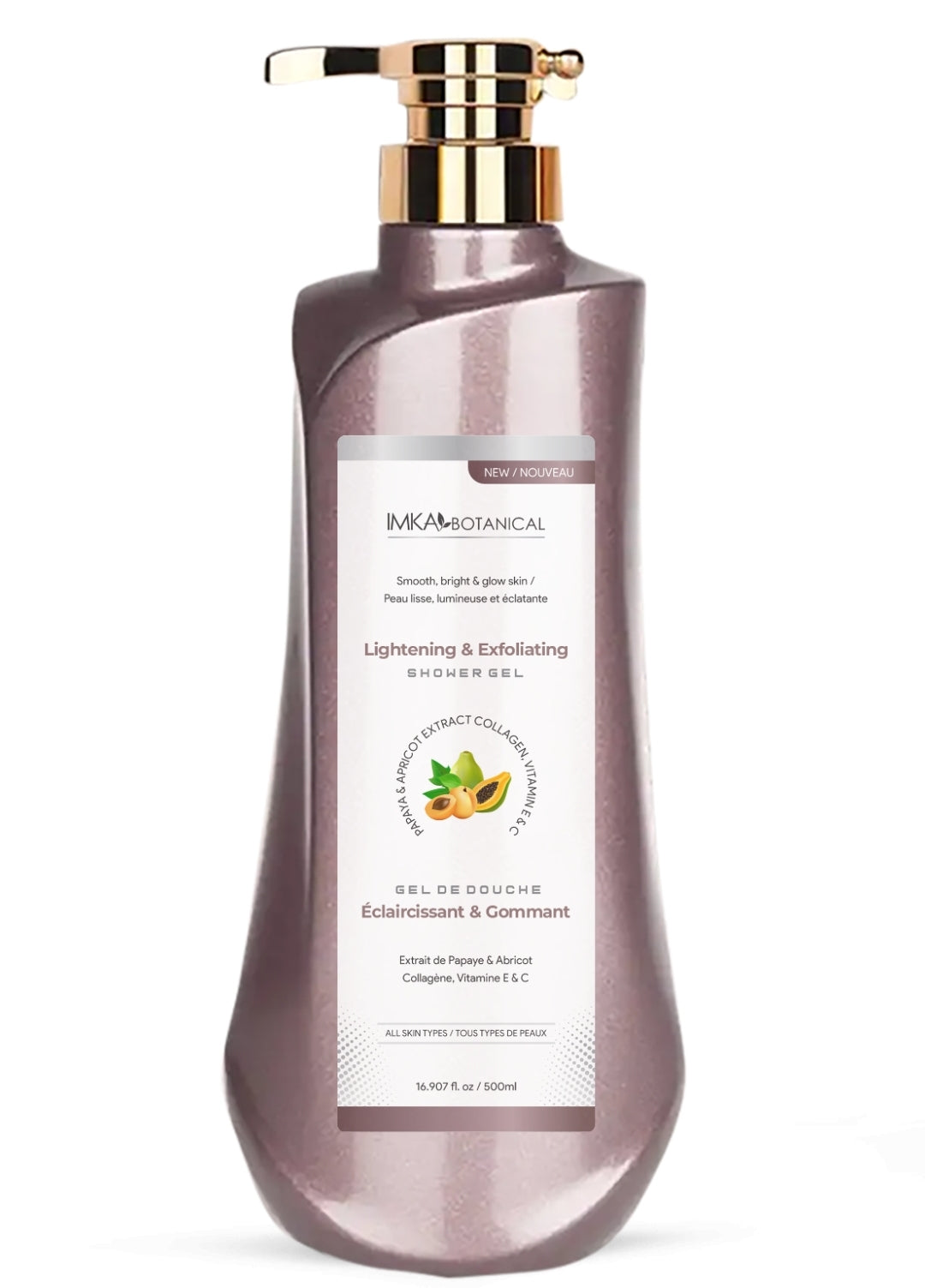 Papaya & Apricot Lightening & Exfoliating Shower Gel Infused with Collagen, Vitamin E & C