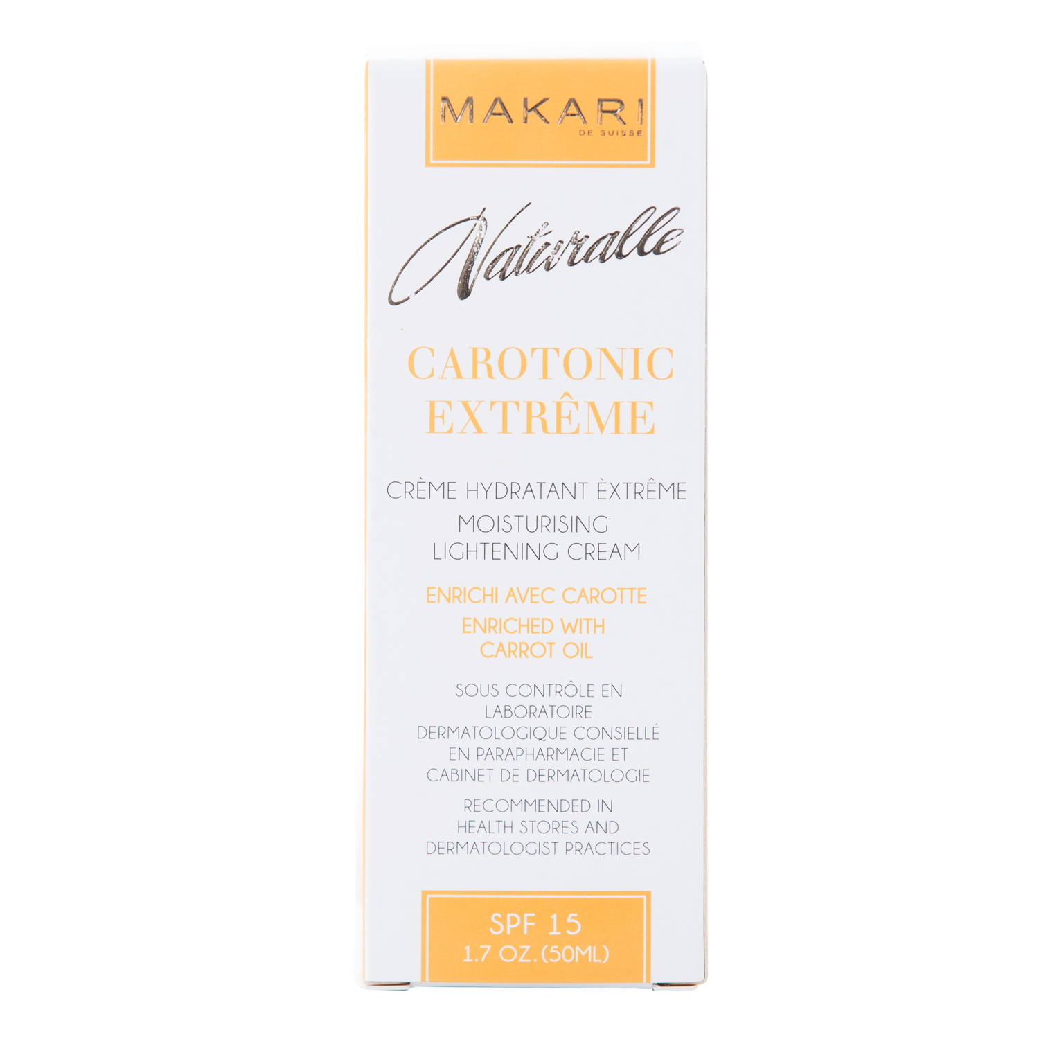 MAKARI - CAROTONIC EXTREME TONING CREAM SPF 15 Conditions. Fades blemishes. Brightens.  For oily and acne-prone skin types - ShanShar