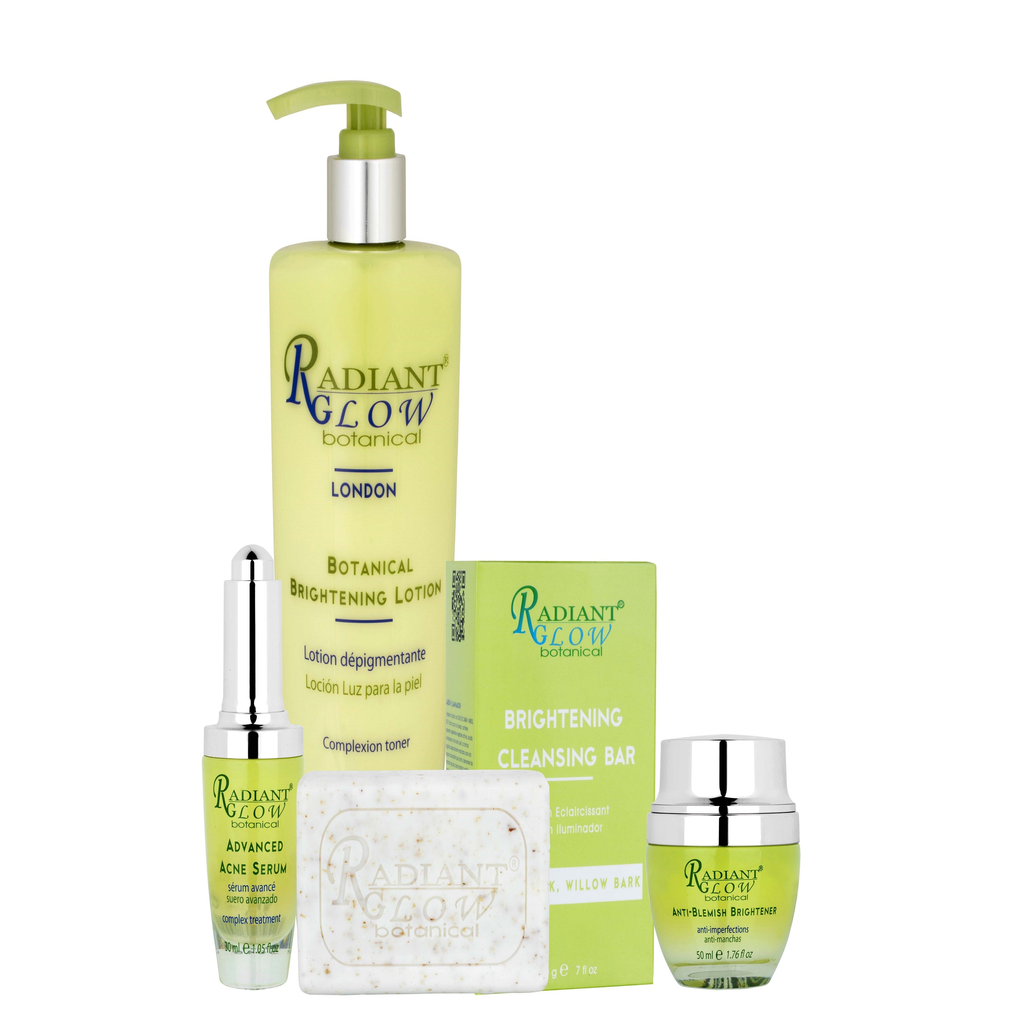 RADIANT GLOW - Botanique Éclaircir et régénérer la peau SET 4pcs