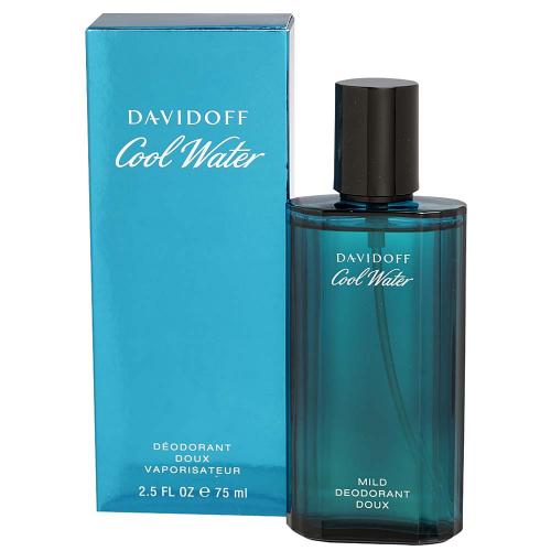 Men's Cool Water by Davidoff Deodorant Mild Spray 2.5 oz (75mL)