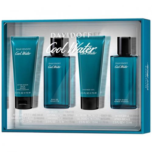 COOLWATER 4 PCS SET FOR MEN: 2.5 oz (75mL) SPRAY (WINDOW BOX)