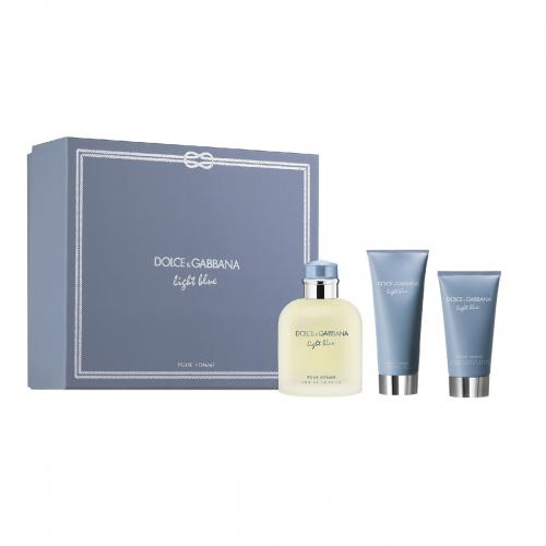 DOLCE & GABBANA LIGHT BLUE 3 PCS SET FOR MEN: 4.2 Eau De Toilette Spray