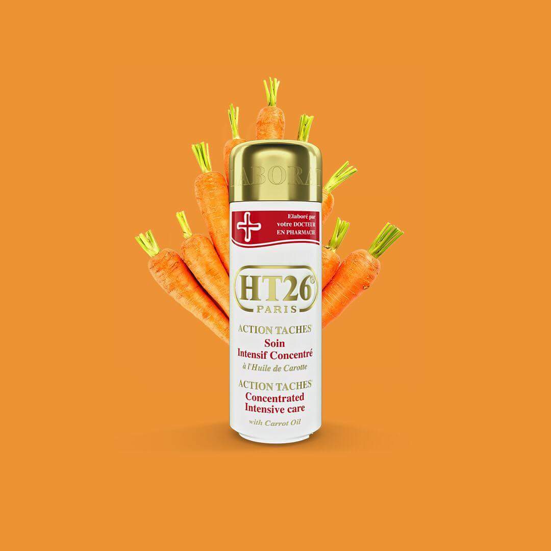 HT26 PARIS - Intensive Concentrated body lotion with carrot oil (GOLD):  unify complexion ,relieve dryness. / Lait action taches à l'huile de carotte - ShanShar