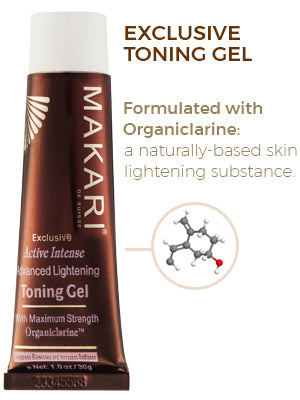 MAKARI EXCLUSIVE - TONING GEL. Lightens spots. Clarifies. Unifies.